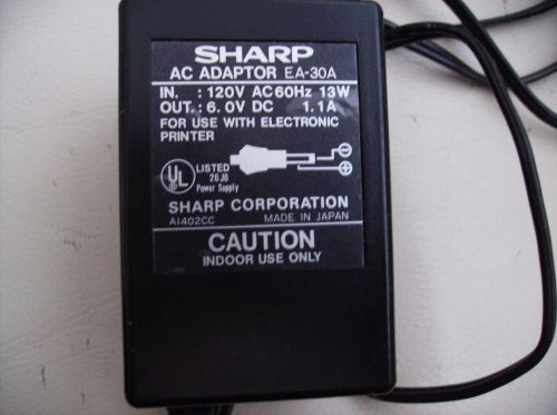 Sharp EA-30A AC Adaptor for use with Electronic Printer