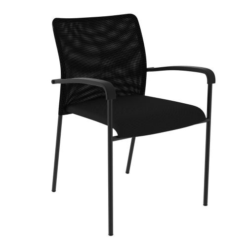 Black/Black Stacking Guest Mesh Chair for: Lobby, Reception, Waiting Room Office