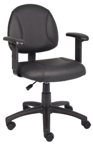B306 BOSS LEATHERPLUS OFFICE/COMPUTER TASK CHAIR WITH ADJUSTABLE ARMS
