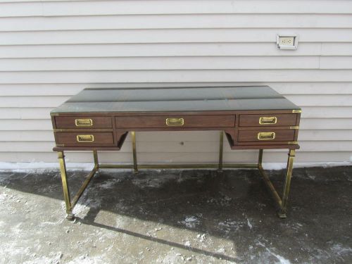Vintage Office Desk with Brass Legs Made by SLIGH Furniture.