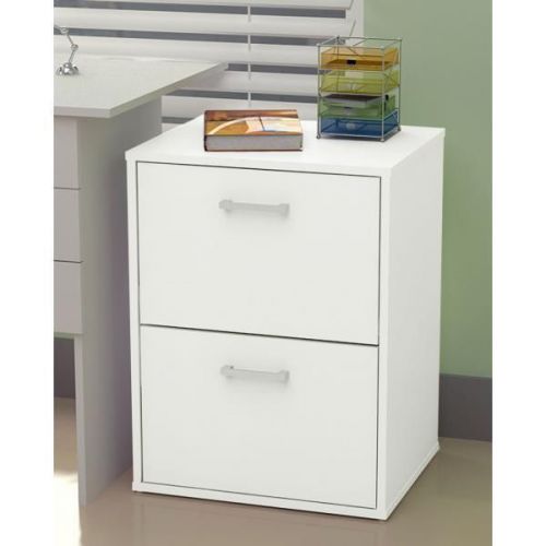 Baxter business personal storage office filing cabinet two drawer - white for sale