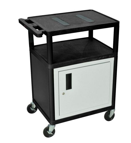 LE34C-B - Luxor Endura AV Cart &amp; Steel Cabinet w/electrical assembly - 3 shelves