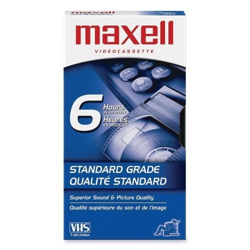 Maxell standard vhs videocassette - vhs - 0.05&#034; - 2 hour - sp, 6 hour - ep for sale
