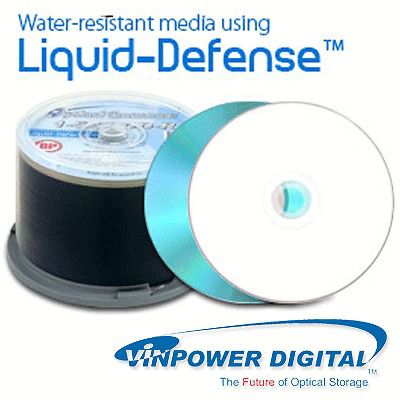 50pc 52x oq cd-r white inkjet printable liquid defense for sale