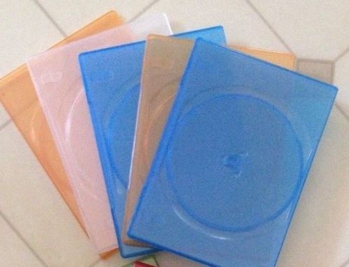 Dvd slim jewel cases -transparent mixed colors - set of 6 for sale