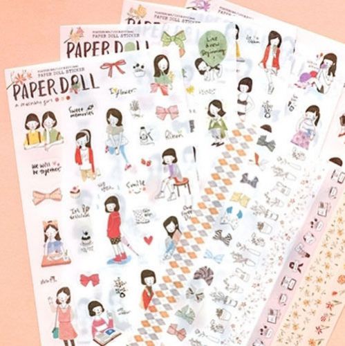 Diary docoration sticker pony brown paper doll_clear for sale