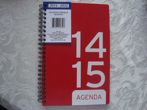 New Red 2014-2015 Weekly Student Agenda Planner Daily Appointment Book School  c