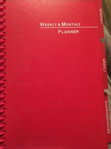 Small Weekly Monthly Planner Red 6&#034; X 8&#034; ~ Fill In For Use In Any Year