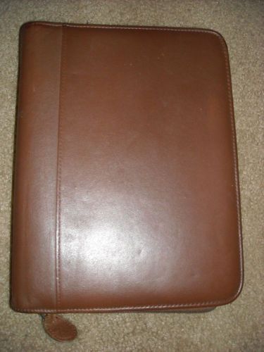 Brown top grain leather classic day-timer planner/organizer--10.5 x 8&#034; !!! for sale