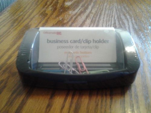 Combination Business Card Holder/Magnetic Paper Clip Holder,Officemate