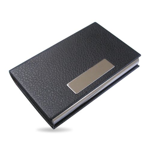 Modern high quaility business pu leather cover metal frame card holder cases new for sale