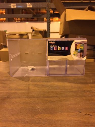 Lot Of 6 deflect-o Cube Organizers, Clear 4x 350301 2x 350401