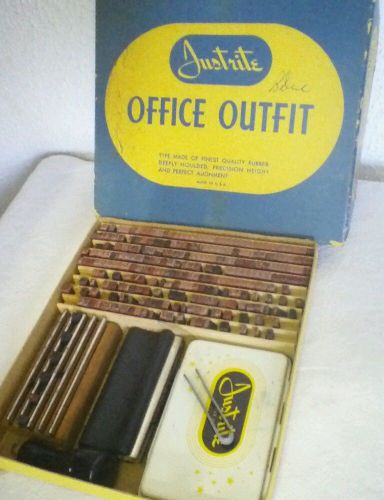 VINTAGE Justrite OFFICE OUTFIT--Rubber Stamp Set--ALL ORIGINAL