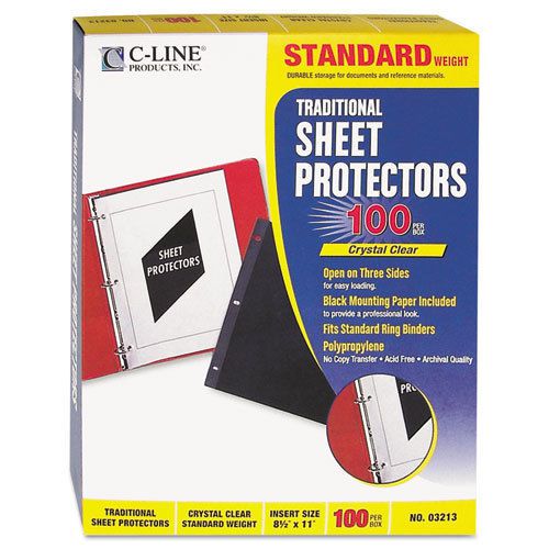 Traditional polypropylene sheet protector, standard weight, 11 x 8 1/2, 100/bx for sale