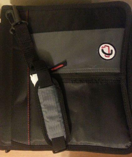 Case-it 3 Ring Zipper Binder, Padfolio Organizer Shoulder Strap BLACK