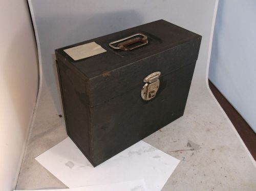 VINTAGE UNION STEEL METAL FILE BOX LOCK INDUSTRIAL Storage chest box mid century