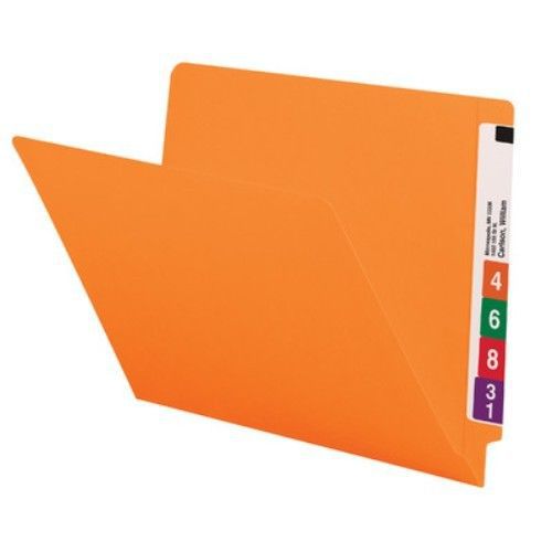 Smead 25510 - Reinforced Orange End Tab Letter Size Folders - 100 Count Box