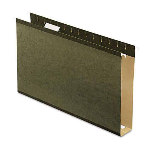 Reinforced 2&#034; extra capacity hanging folders, legal, standard green, 25/box for sale