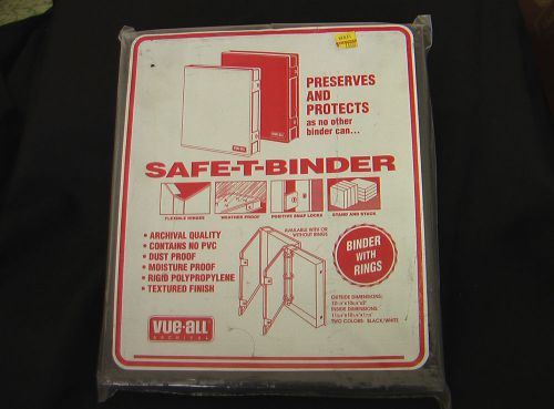 Vue All Archival Safe-T-Binder w/ rings Black NEW Preserves and Protects