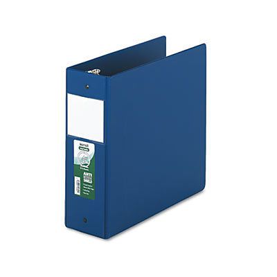 Clean Touch Antimicrobial Locking Round Ring Binder, 11 x 8-1/2, 4&#034; Cap, DK Blue