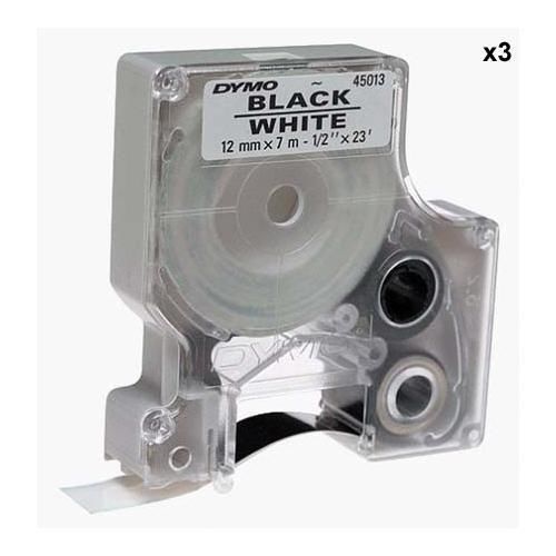 Dymo black print/white tape, 1/2 inch x 23 feet #dy45013k3 for sale