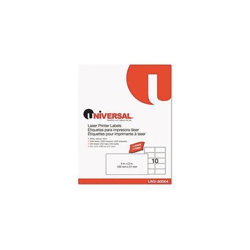 Universal Office Products 80004 Laser Printer Permanent Labels, 2 X 4, White,