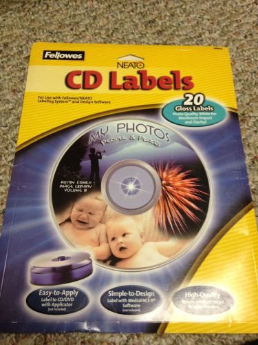 Fellowes Neato High-Gloss White Photo CD/DVD Labels #99943-Partial Sleeve