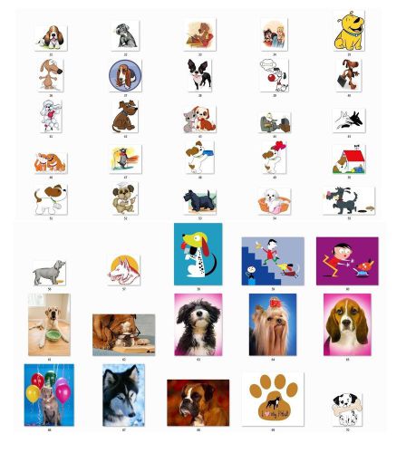 30 Square Stickers Envelope Seals Favor Tags Dogs Buy 3 get 1 free (d2)