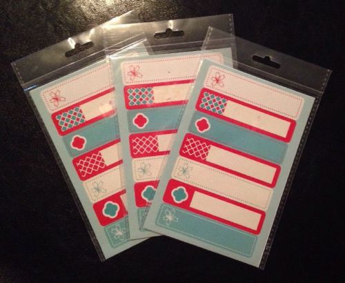 New Colorbok File Folder Labels 2 Sheets/14 Stickers 3 Packets Red White Blue
