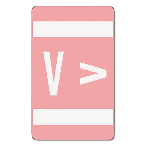 Alpha-Z Color-Coded Second Letter Labels, Letter V, Pink, 100/Pack