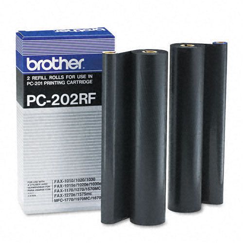 Brother pc202rf thermal transfer refill roll, black, 2/pack, pk - brtpc202rf for sale