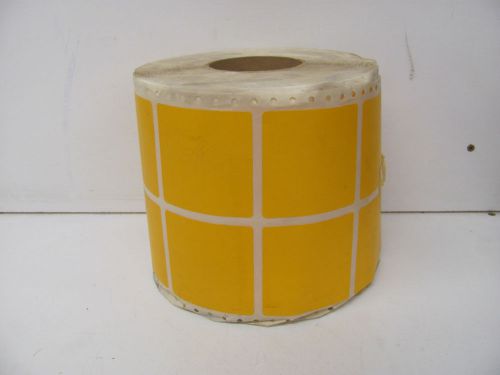 ASL YELLOW LABELS ROLL OF 2400 +/- 3&#034; X 3&#034; NOS!!!