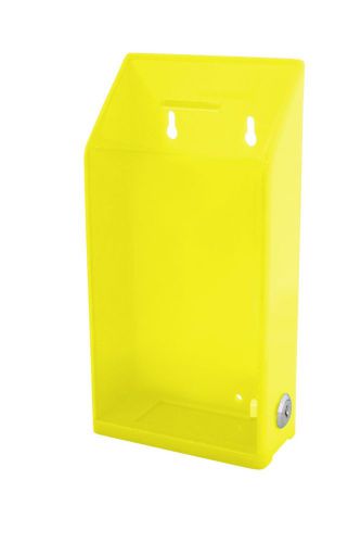 Acrylic charity donation box with lock &amp; 2 keys. AC-01- Yellow