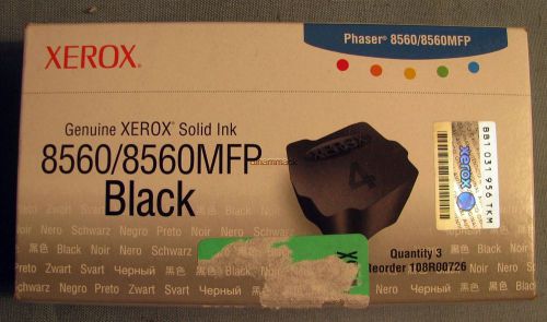 NEW GENUINE XEROX 108R00726 BLACK SOLID INK PHASER 8560 8560MFP THREE PACK