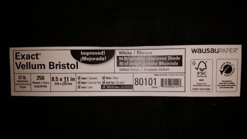 Exact Vellum Bristol White 57#  (#80101) 4 packs 250 each
