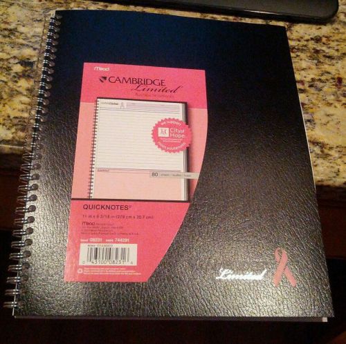 NEW Cambridge BLACK Limited Quicknotes Business Notebook Durable Paper 08231