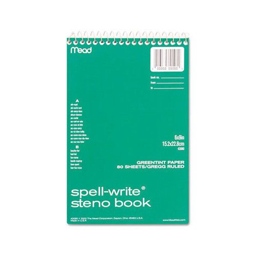Mead spell-write steno book, gregg rule, 6 x 9, green, 80 sheets/pad set of 3 for sale