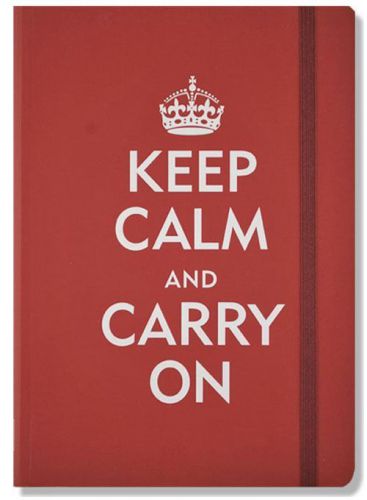 Peter Pauper B6 Red Lined Notebook Keep Calm And Carry On Journal