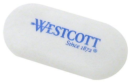 NEW Westcott Oval Eraser, 2 Pack, White