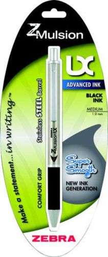 Zebra z-mulsion lx rt emulsion ink pen stainless barrel 1.0mm black for sale