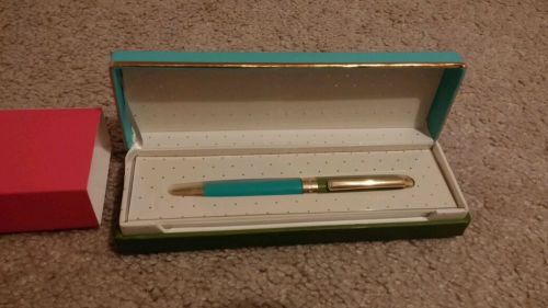 Kate spade ball point pen - nom de plume - green and turquoise for sale