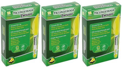 Ticonderoga Emphasis Highlighters, Chisel Tip, Fluorescent Yellow, 36/Pack 48000