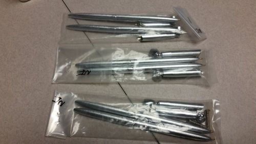 Stainless steel ink pen with holder lot of 6 for sale