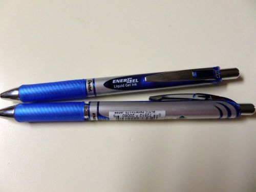 ** lot of 2 ** pentel energel deluxe rtx retractable liquid gel pens ~ 0.7 blue for sale