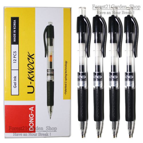 X12pcs dong-a u-knock gel ink black 0.7mm rollerball pen 12pcs for sale