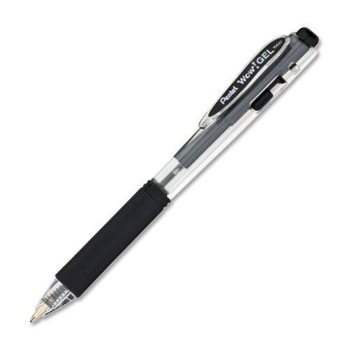 Pentel wow! k437 permanent gel pen - medium pen point type - black ink - (k437a) for sale