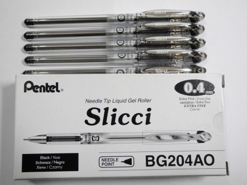 12PCS  Pentel Slicci 0.4mm Extra Fine roller ball pen Black(Japan)