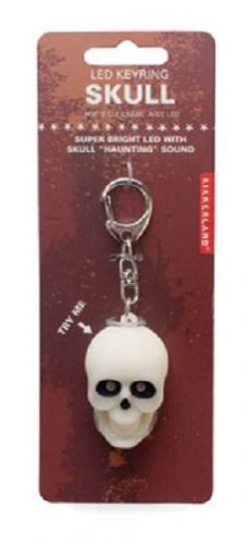 Led skull keychain-red light and evil laugh sound for sale