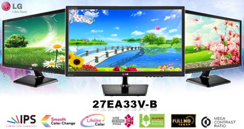 LG 27EA33V HDMI/DVI 1080p 27&#034; Widescreen Ultra-Slim IPS LCD Monitor