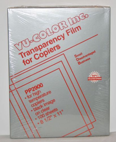 Vu-Color Inc Transparency Film For Copiers PP2900 Black on Clear 100 sheets